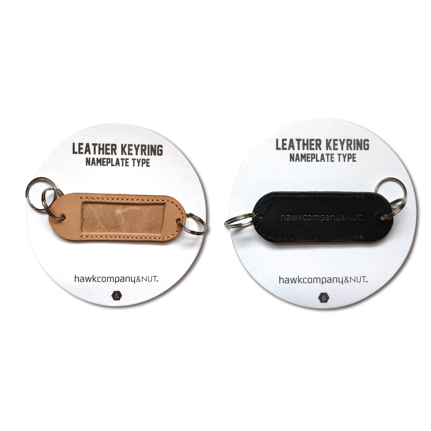 LEATHER KEYRING  NAME PLATE TYPE
