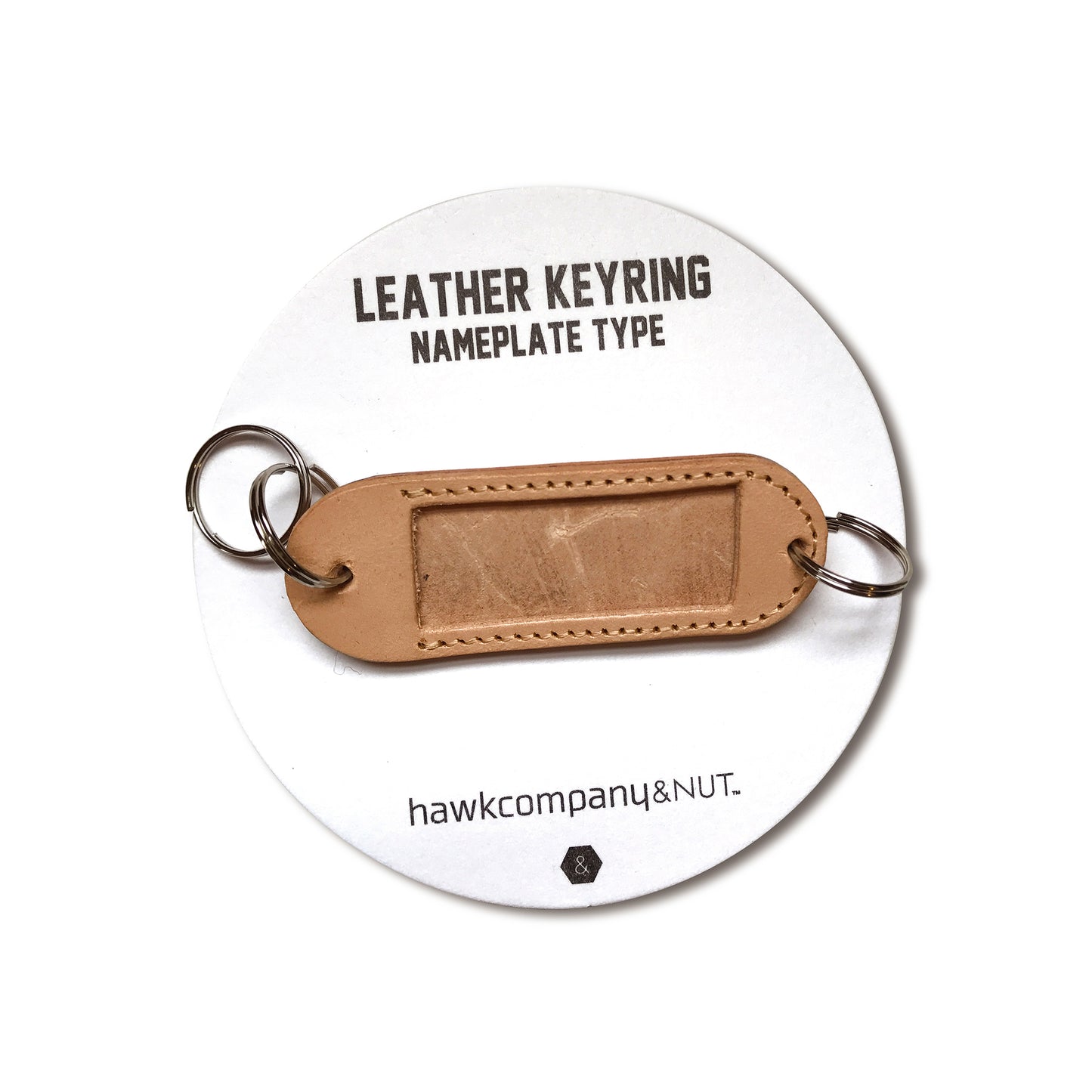 LEATHER KEYRING  NAME PLATE TYPE